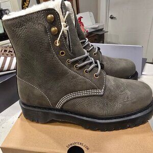 Dr. Martens 1460 Pascal Bex Fleece Lined Grey Men's Size 10 US 4149020 Boots NEW